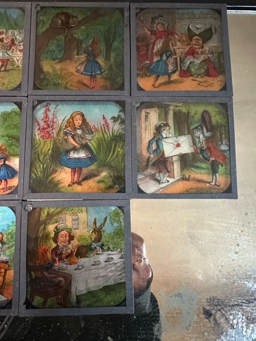 Alice in Wonderland Primus Magic Lantern Slides #777 Chapter II complete set box - Picture 9 of 16